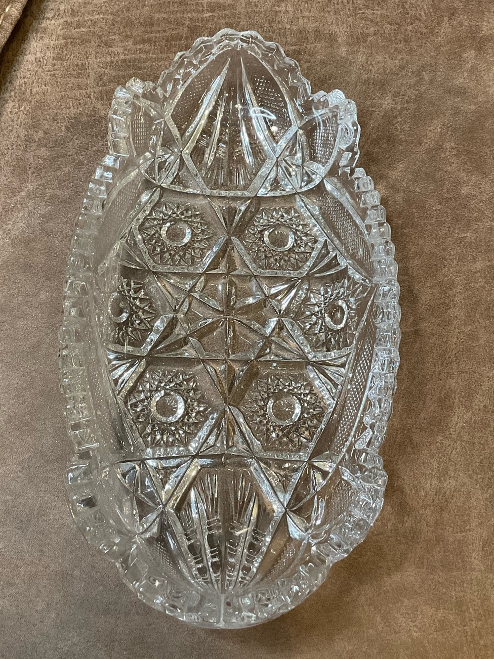 Vintage Imperial Glass Nucut Serving Dish